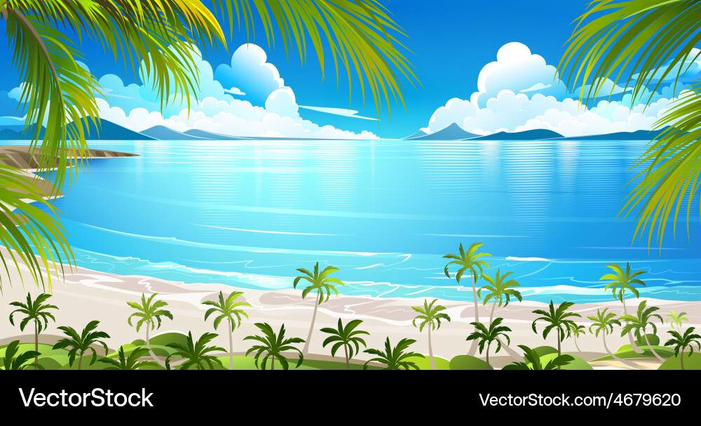 Tropical Beach Paradise Vector Image