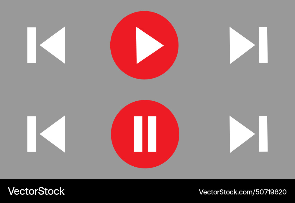 Video or music player user interface design Vector Image