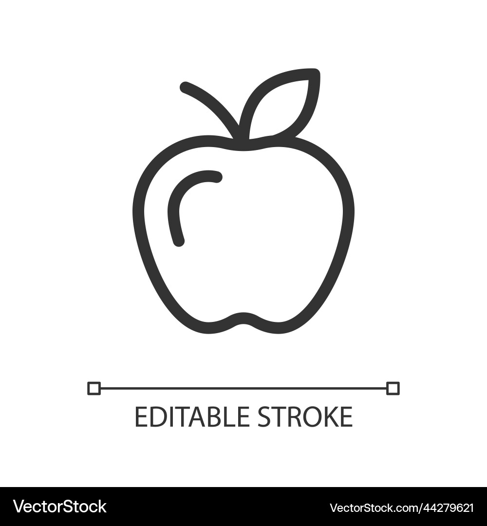 Apple Pixel UI Icon - Fresh Fruit Vector Image