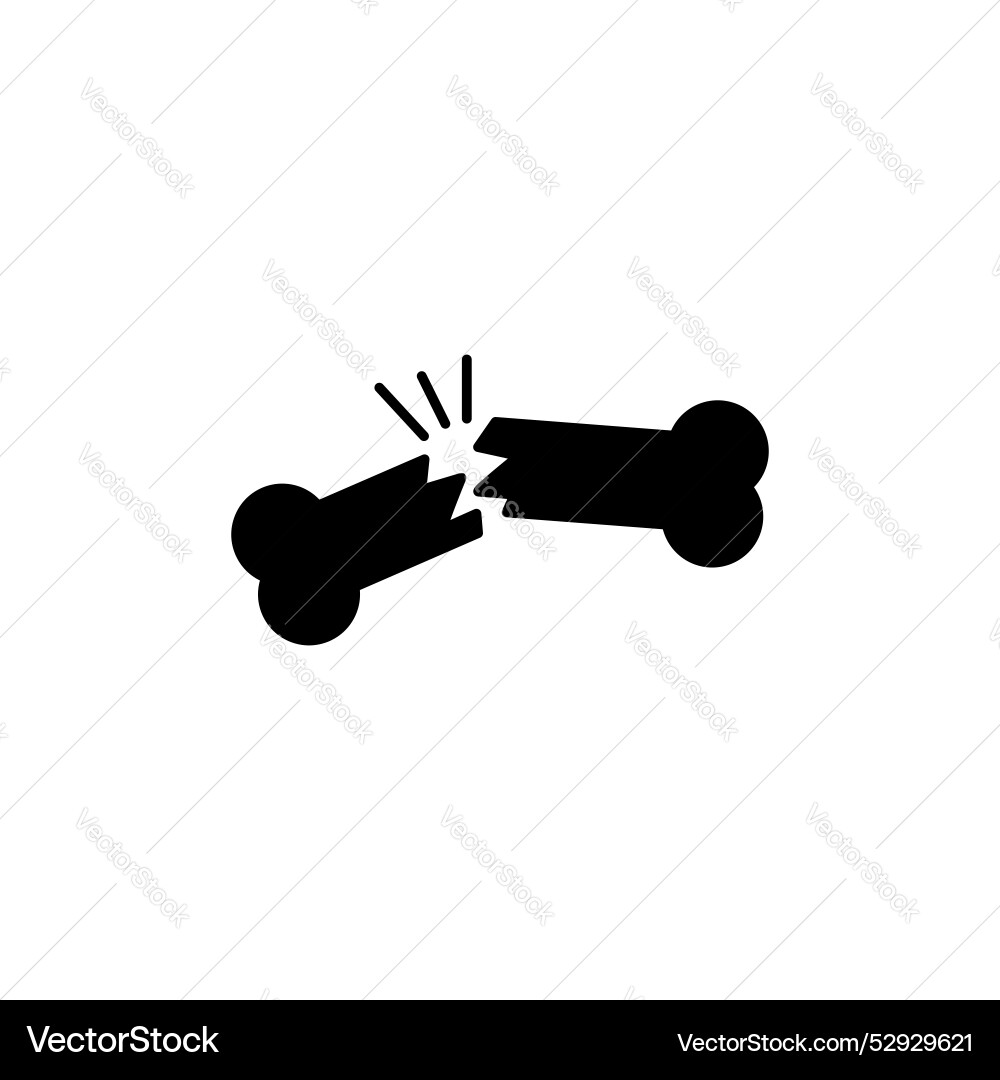 Bone broken icon set fracture indicator symbol Vector Image
