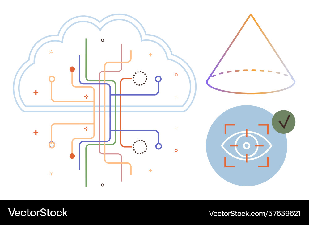 Cloud computing with ai connectivity data vector image