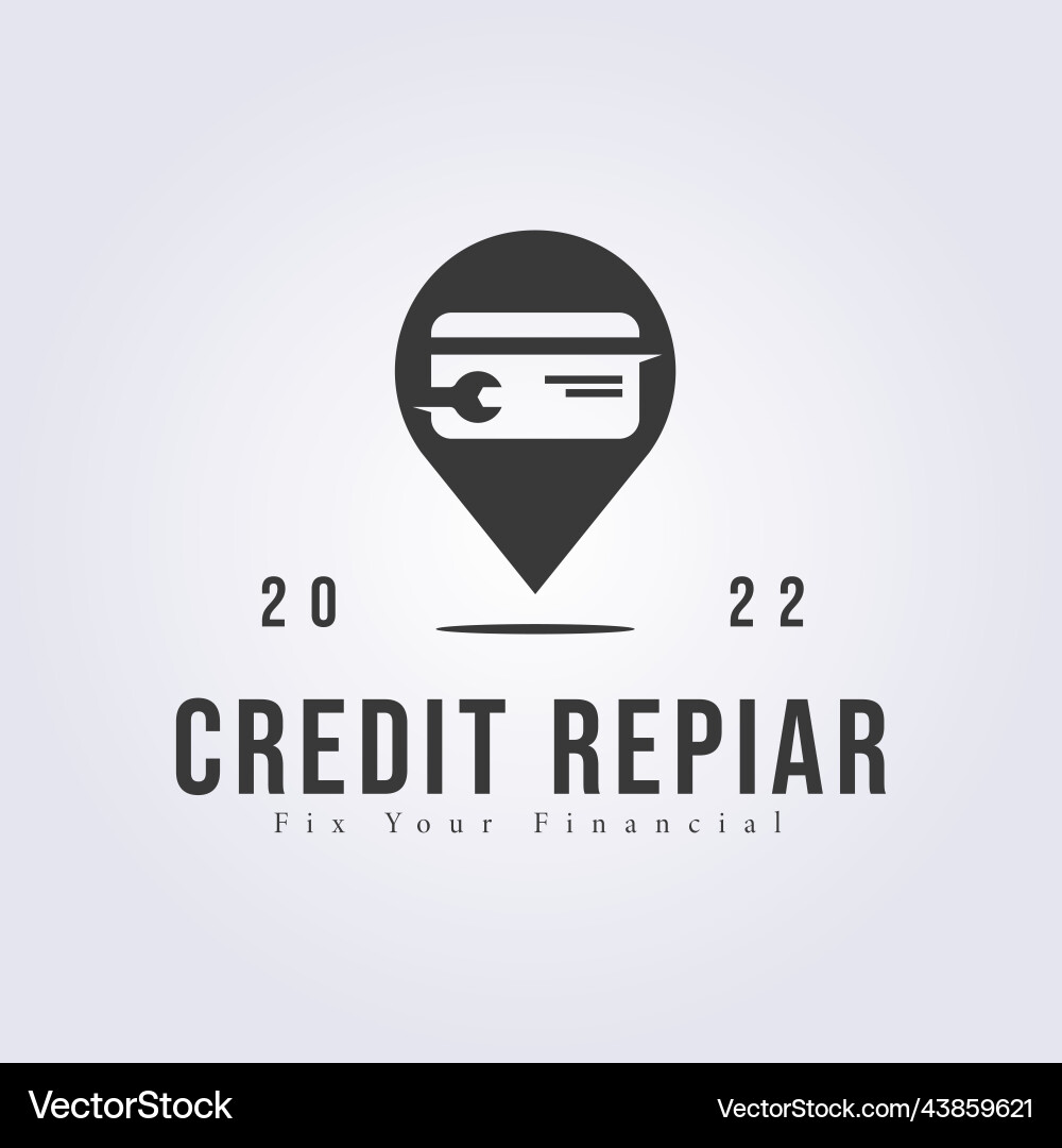Credit Reparatur Punkt Ort Logo Credit Reparatur Punkt Ort Logo vektorbild