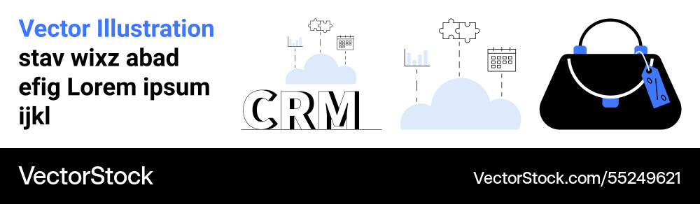 Crm cloud technology with analytics charts Crm cloud technology with analytics charts Vector Image