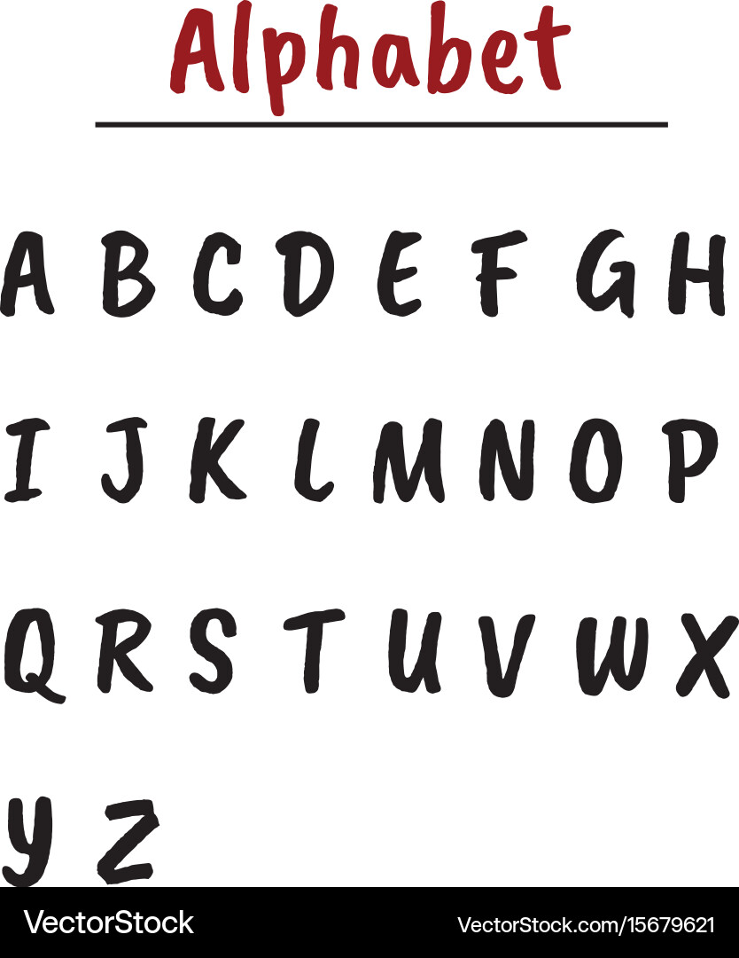 Elegant Calligraphic Alphabet Vector Image