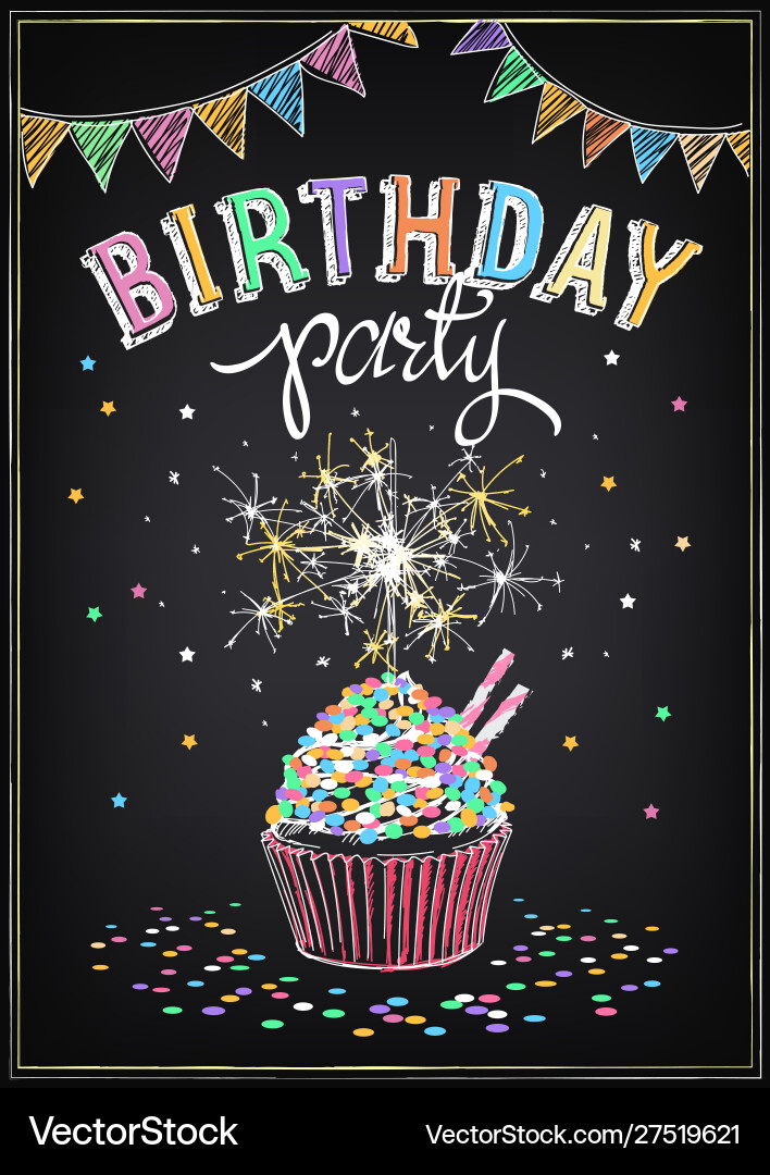 Geburtstag Einladung Karte Cupcake Geburtstag Einladung Karte Cupcake vektorbild