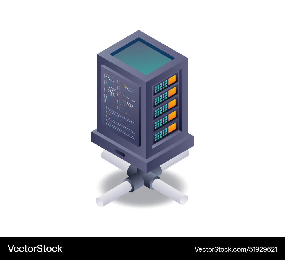 Optimizing server networks isometric Optimizing server networks isometric vector image