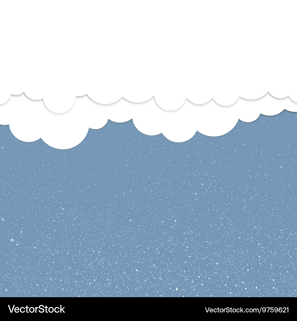 Paper clouds on a background of snow Vector Image
