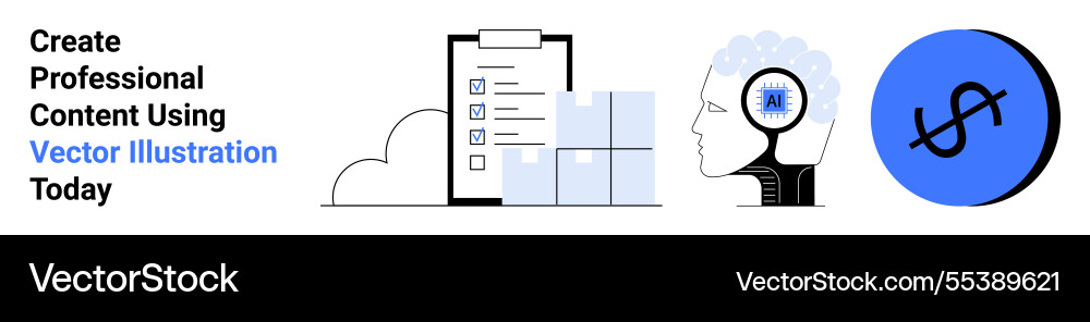 Professional content creation process with ai Professional content creation process with ai vector image