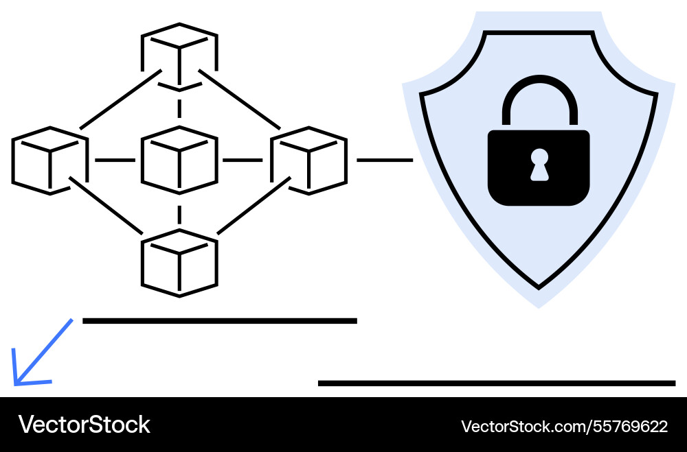 Blockchain network and security concept Blockchain network and security concept vector image