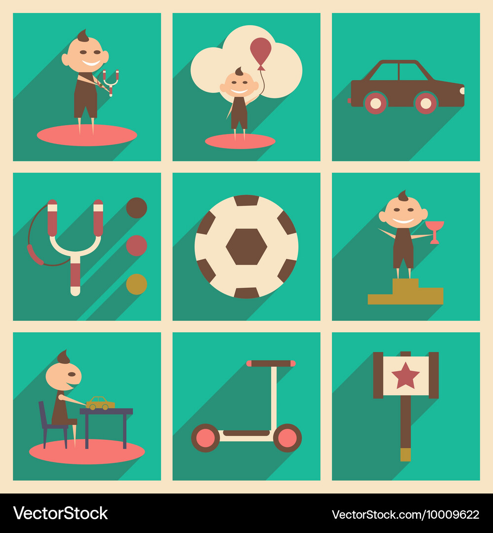 Flat with shadow concept and mobile application Vector Image