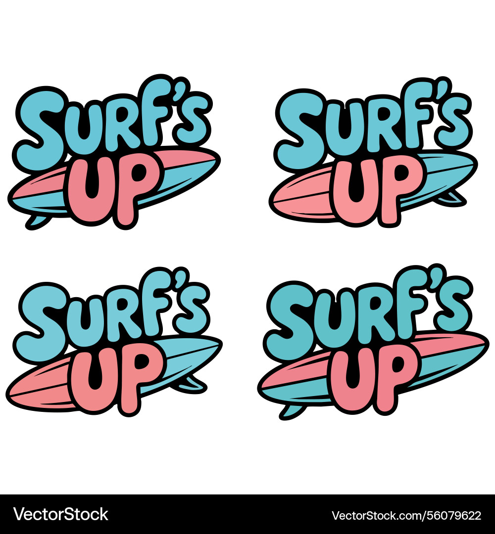 Fun surfs up logo pattern design Fun surfs up logo pattern design vector image