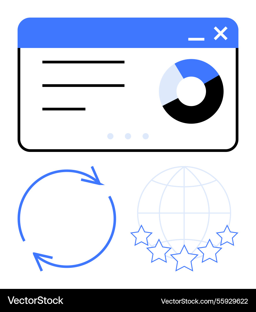 Interface with chart global rating stars Interface with chart global rating stars vector image