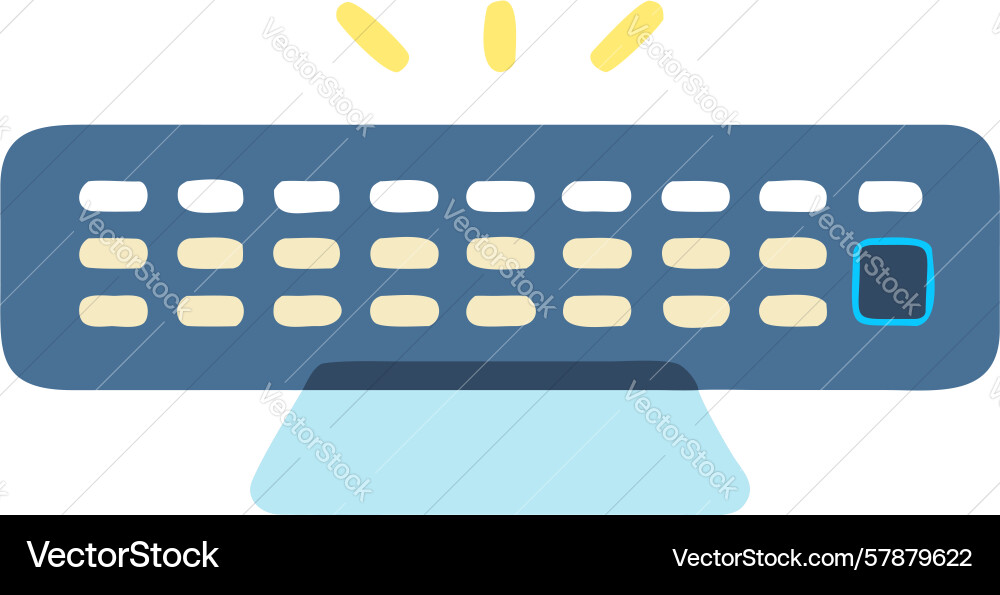 Keyboard with light rays illuminated productivity Vector Image
