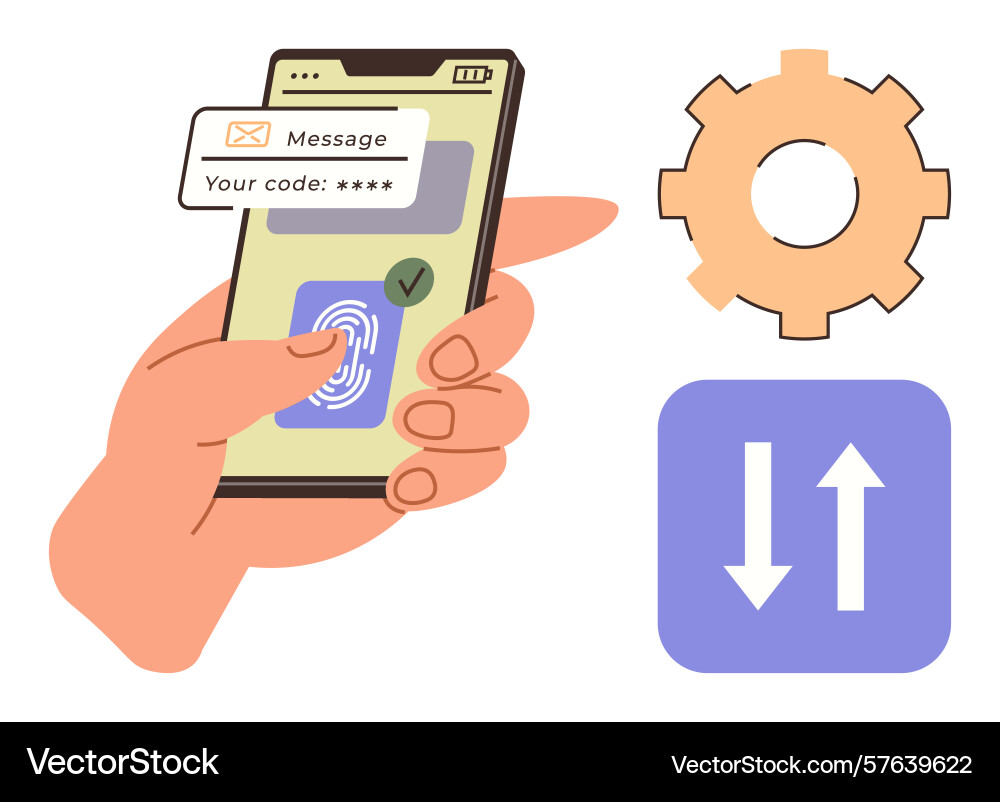 Mobile authentication with security code Mobile authentication with security code vector image