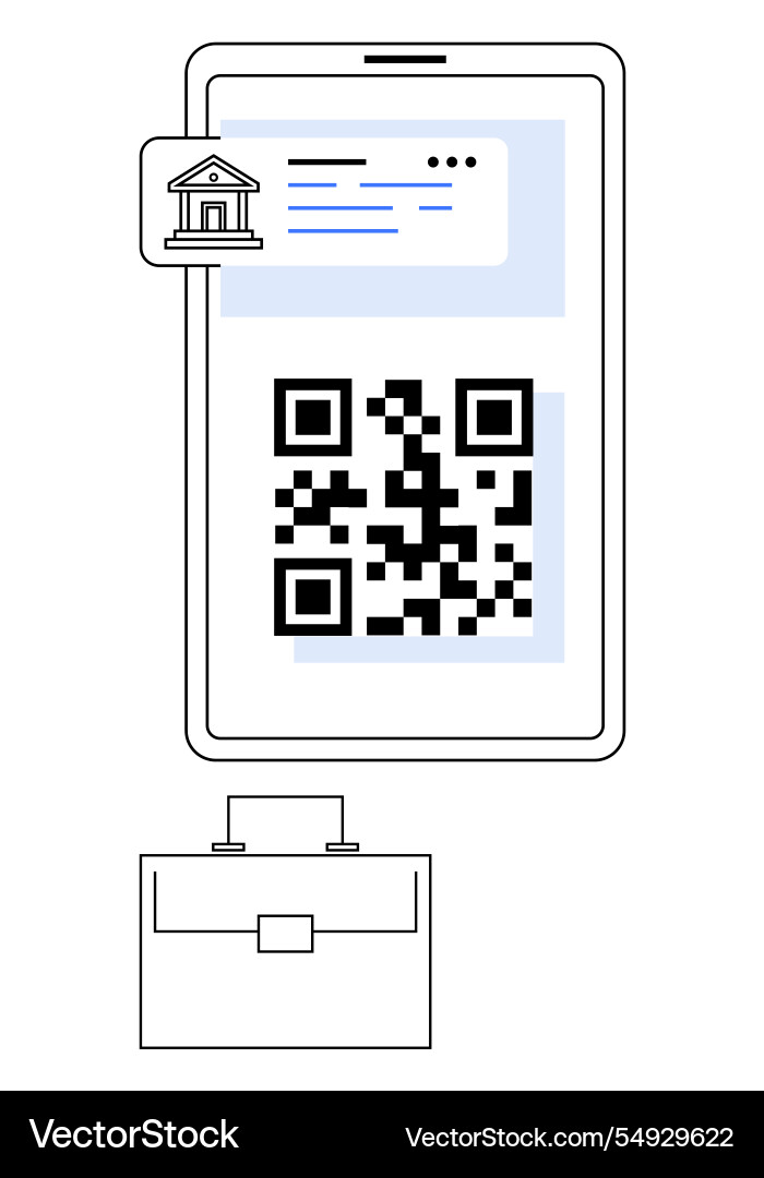 Mobile qr code payment with banking integration Mobile qr code payment with banking integration vector image