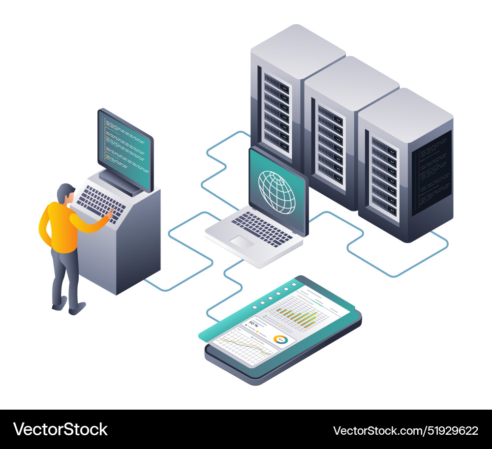 Optimierung der Serverleistung mit Datenanalyse Optimierung der Serverleistung mit Datenanalyse vektorbild
