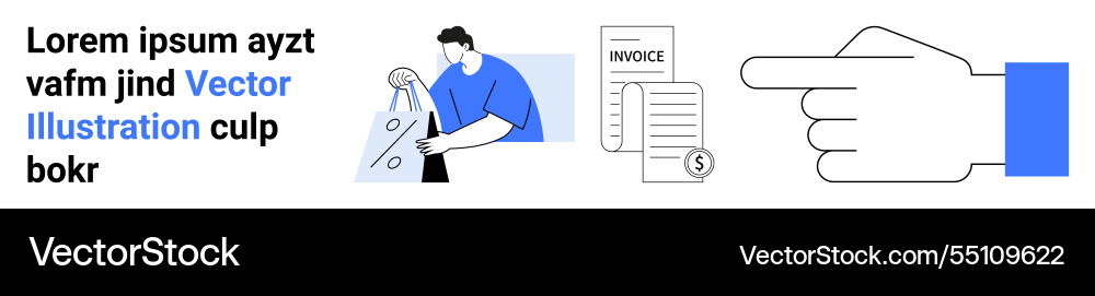 Shopping billing and navigation key elements of e Shopping billing and navigation key elements of e vector image