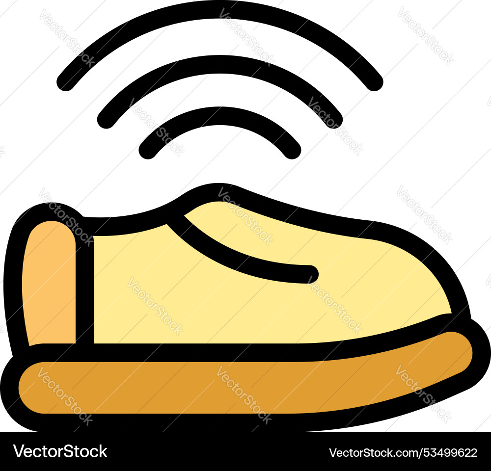 Smart shoe sending wireless signal for tracking Smart shoe sending wireless signal for tracking vector image