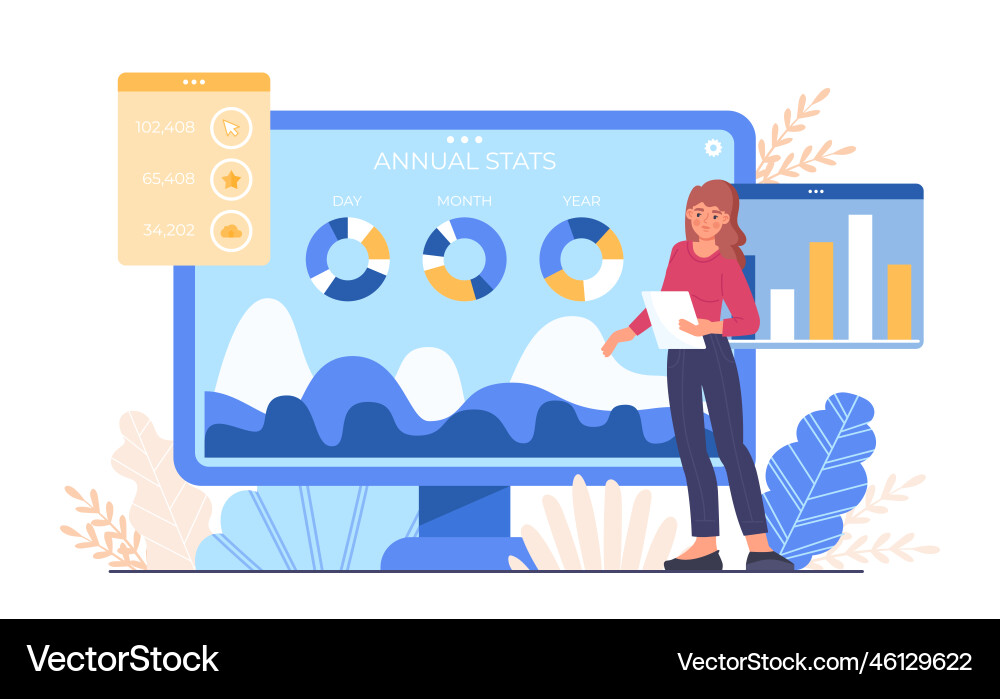 Website Analytics Concept Vector Image