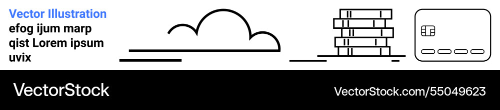 Cloud storage concept with text blocks for data Cloud storage concept with text blocks for data vector image