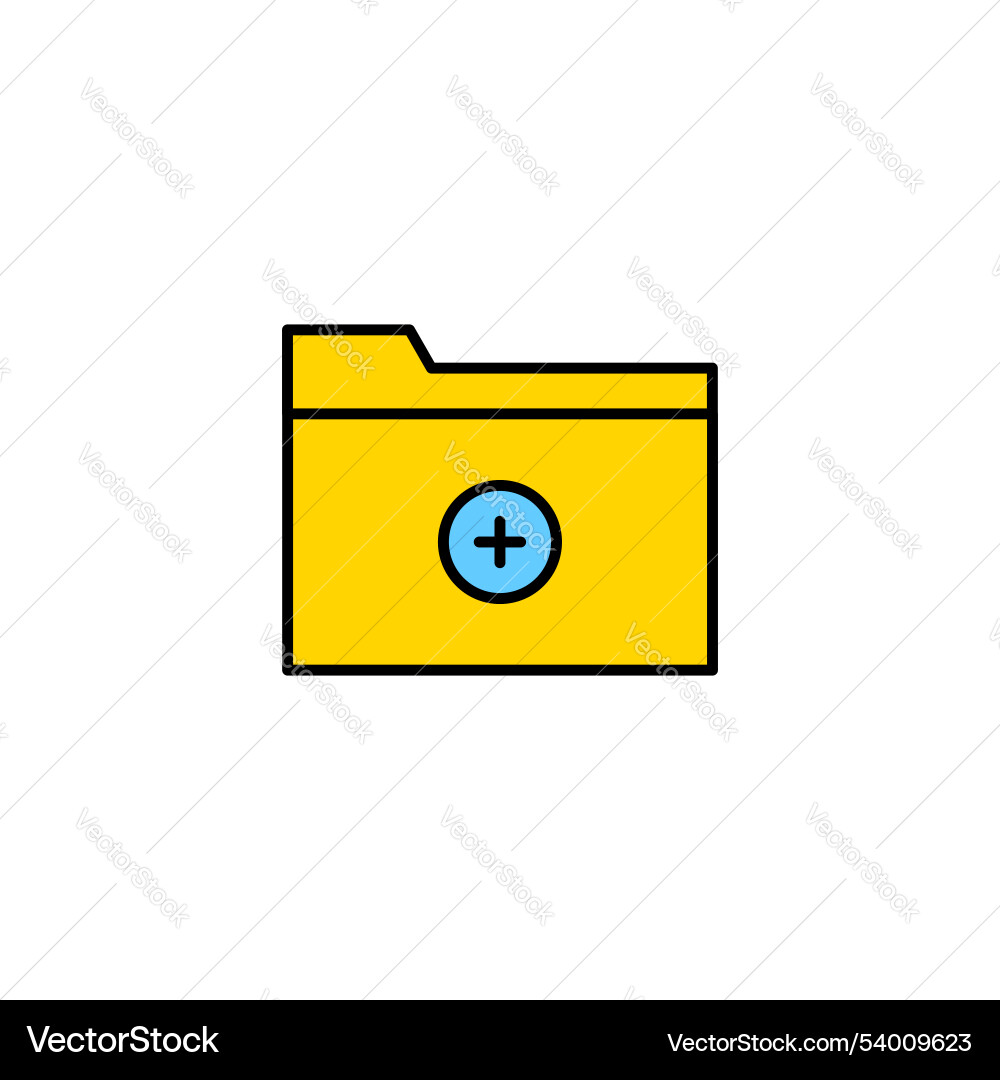 Create folder icon isolated on white background vector image
