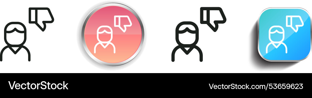 Dislike icon thin linear regular and button style Dislike icon thin linear regular and button style Vector Image