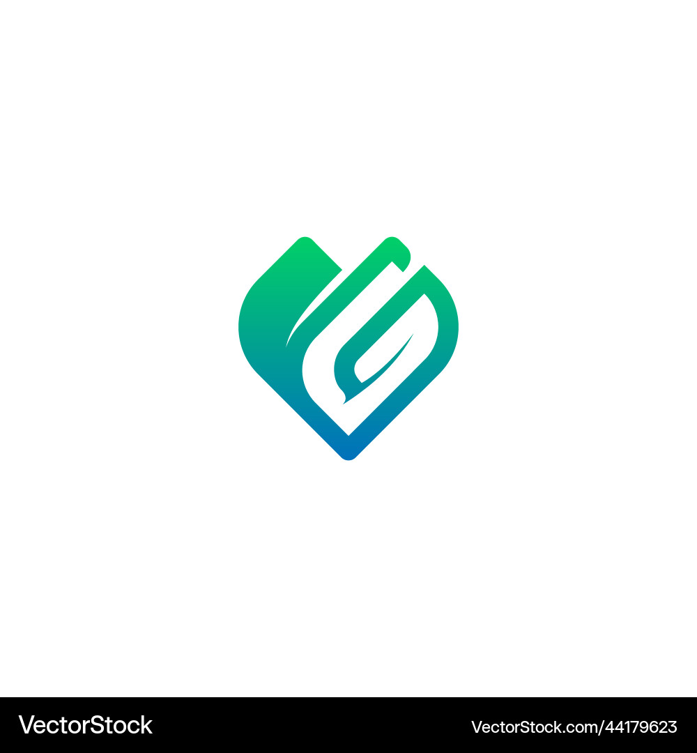 Einfache Natur g Blatt Logo Vorlage Design Vektorbild