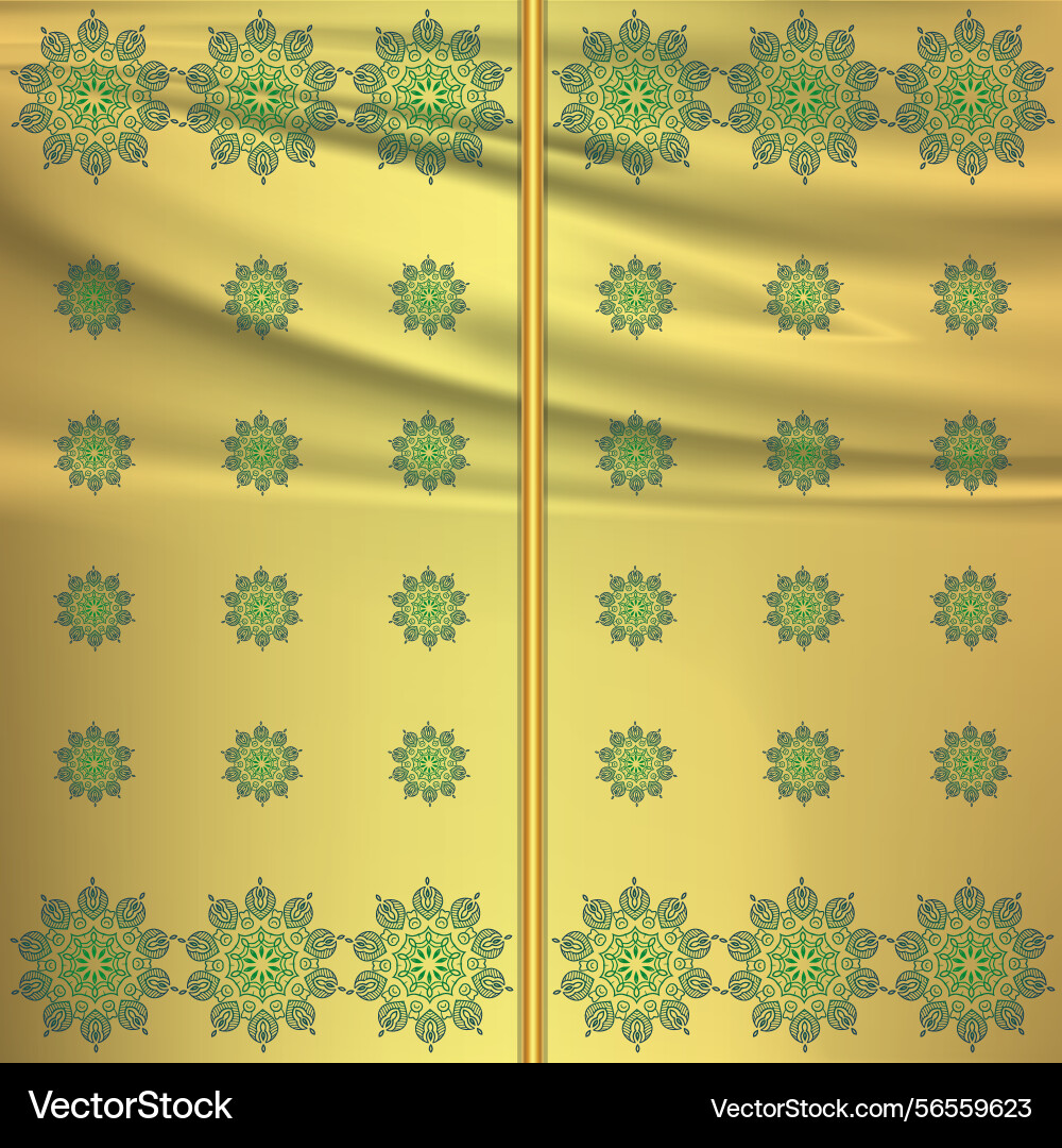 Golden background with line art circular abstract Vector Image