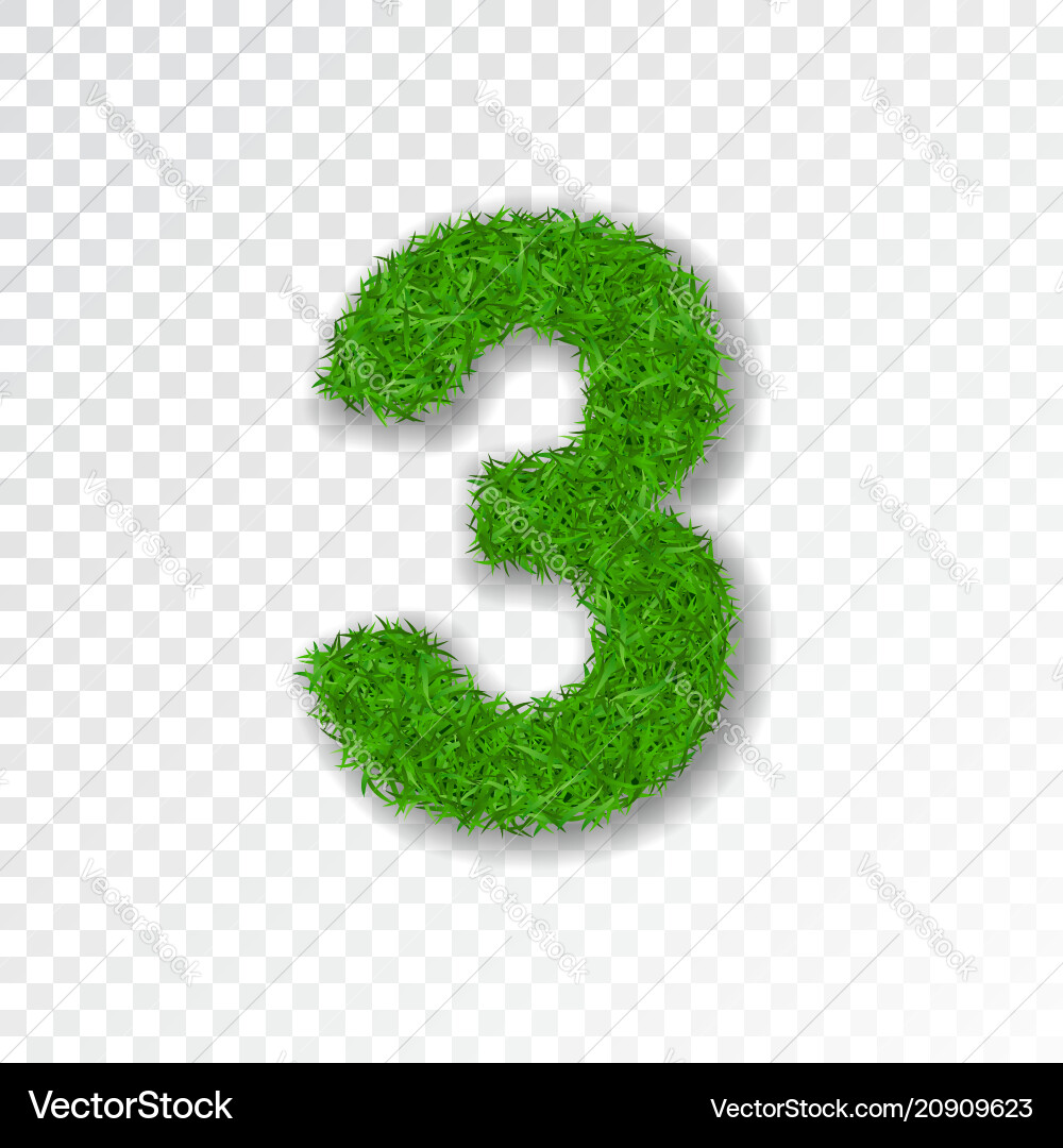 Grass number three green isolated Grass number three green isolated vector image