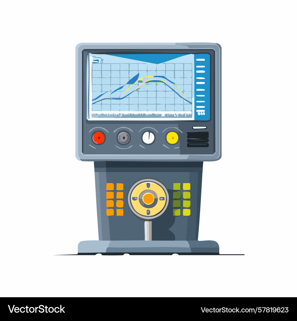 Industrial control panel with graph display Industrial control panel with graph display vector image