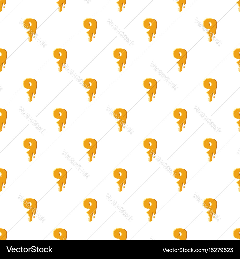 Number 9 from honey pattern vector image
