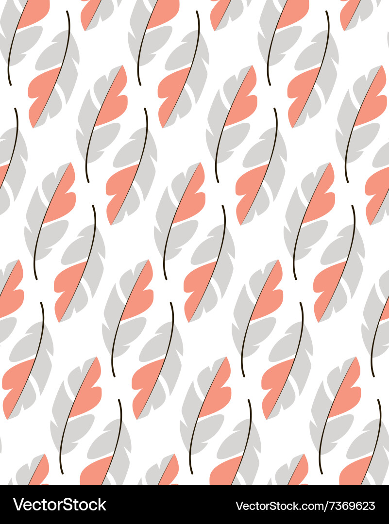 Seamless pattern design with bohemian feathers vector image