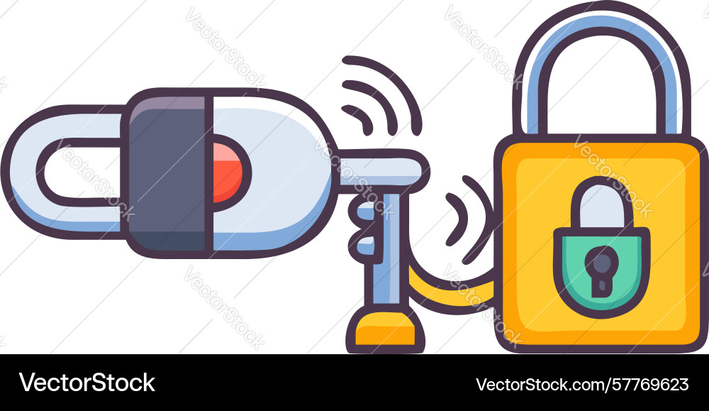 Secure audio monitoring padlock icon with eye Vector Image