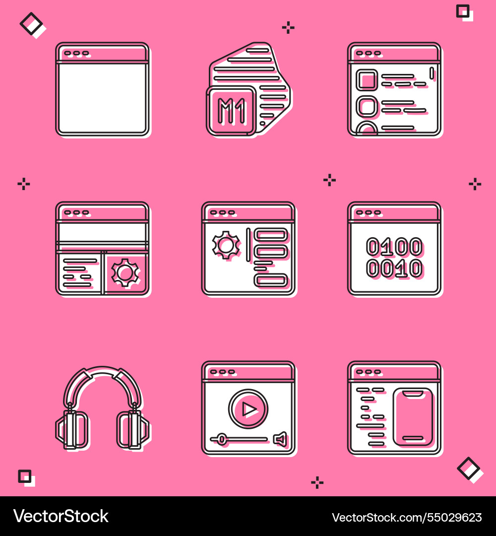 Set browser window processor files debugging Set browser window processor files debugging vector image
