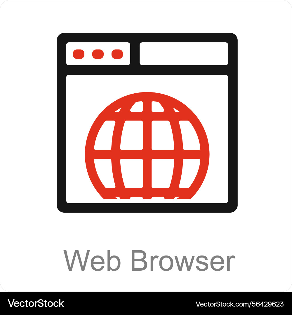 Web browser and internet icon concept Vector Image