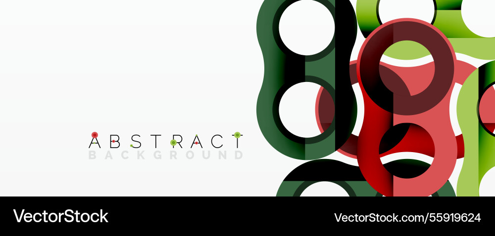 Abstract composition with intertwined circular Vector Image