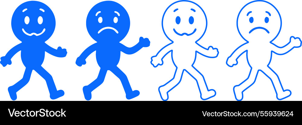 Animated characters expressing different emotions Vector Image