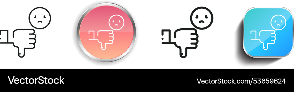 Dislike icon thin linear regular and button style Vector Image