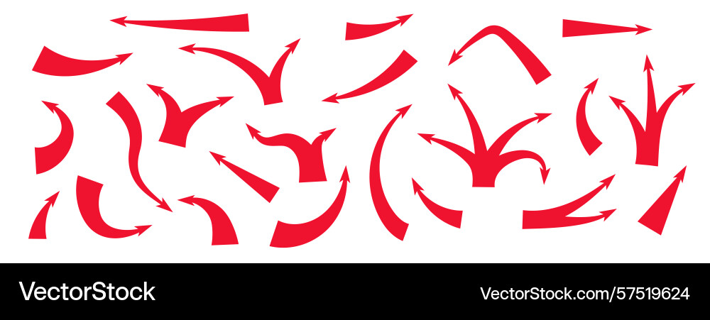 Dynamic red arrows attack paths vector image