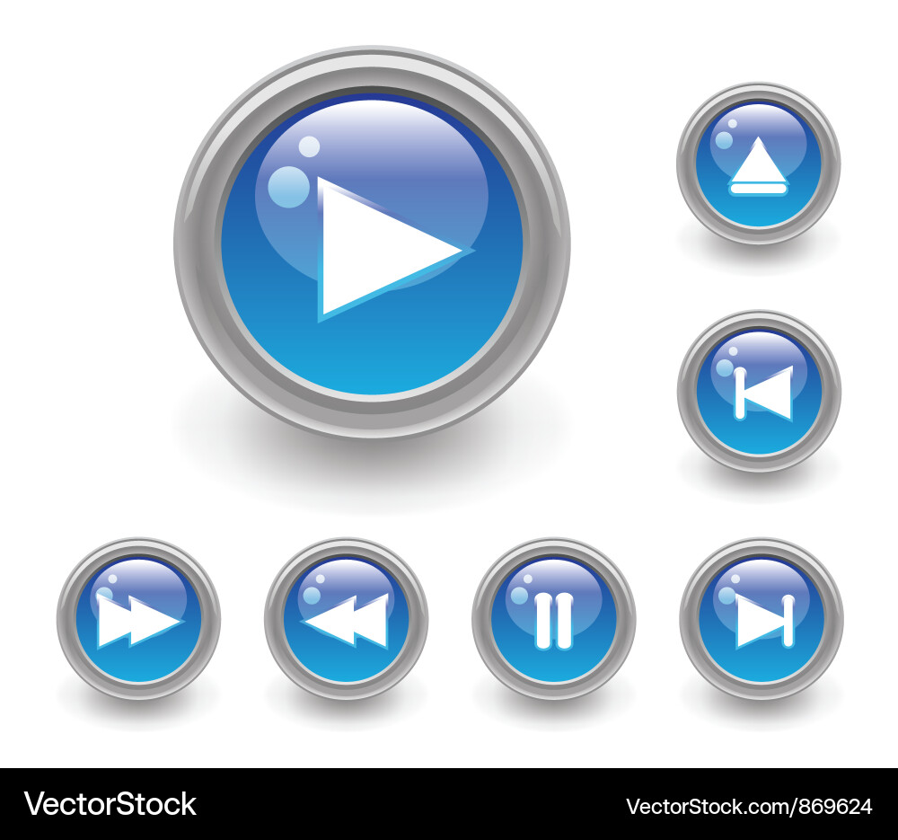 Glossy buttons set vector image