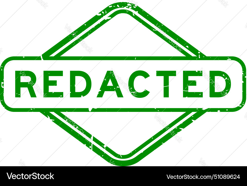 Grunge green redacted word rubber seal stamp Grunge green redacted word rubber seal stamp vector image
