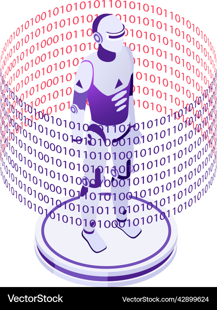 Robot in digits composition Robot in digits composition vector image