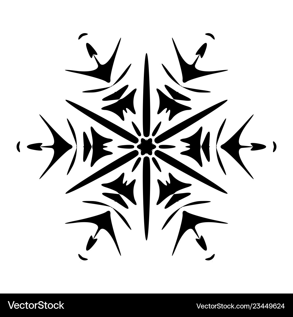Simple snowflake template Simple snowflake template vector image