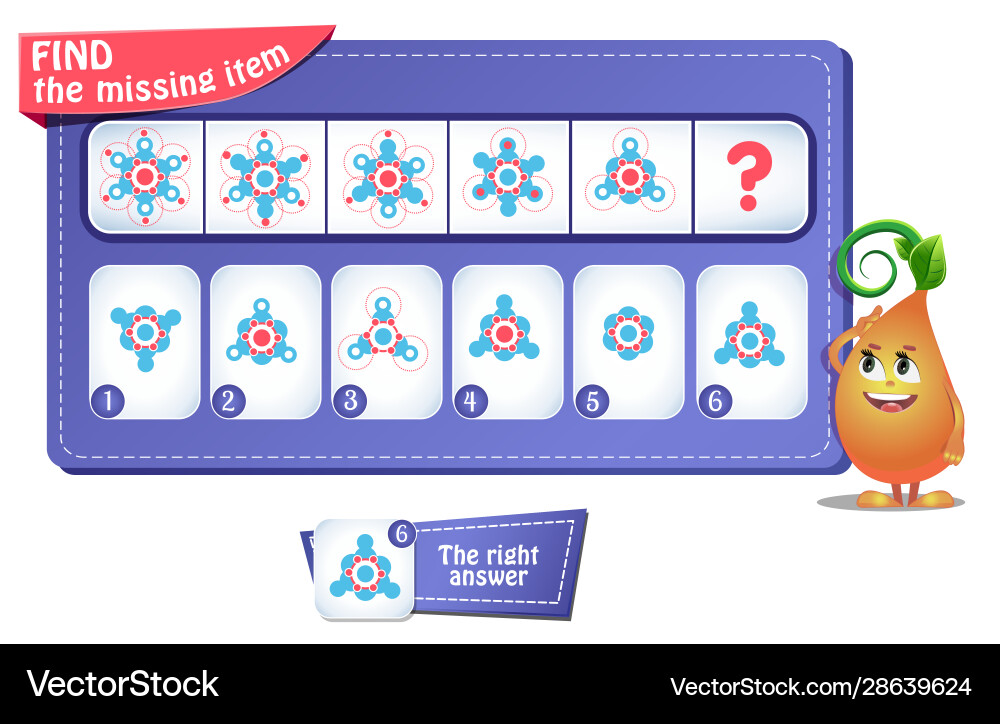 What Comes Next? Logic Puzzle Game vector image