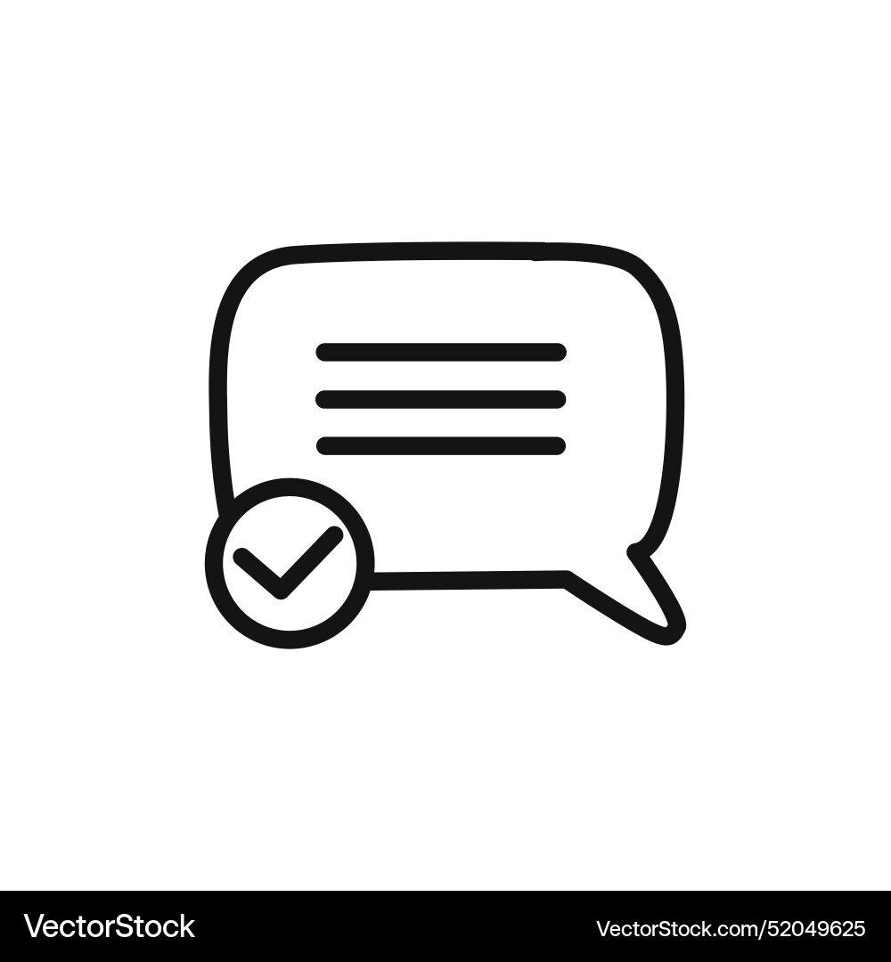 Check message icon linear graphics sign Check message icon linear graphics sign vector image