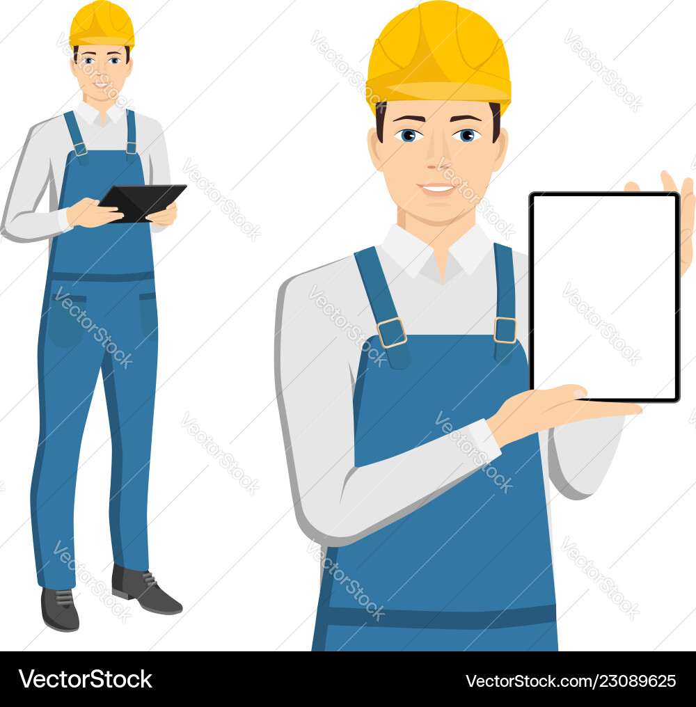 Engineer with a tablet computer Engineer with a tablet computer vector image