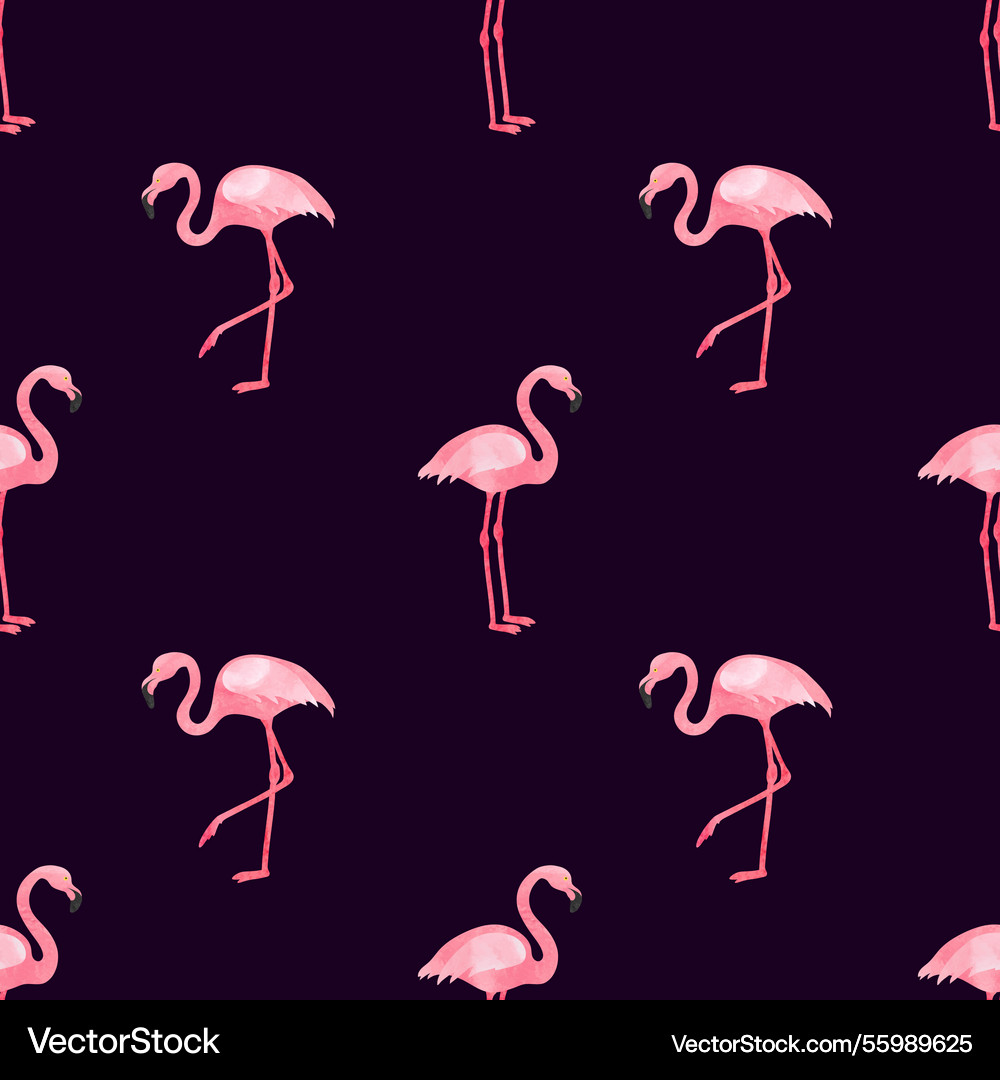 Flamingos seamless pattern background design Vector Image