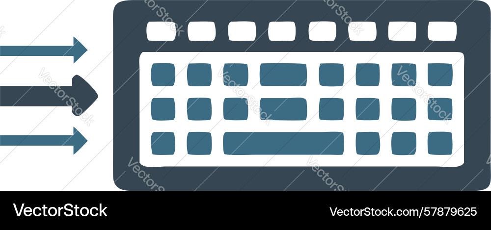 Keyboard with data flow efficient information vector image