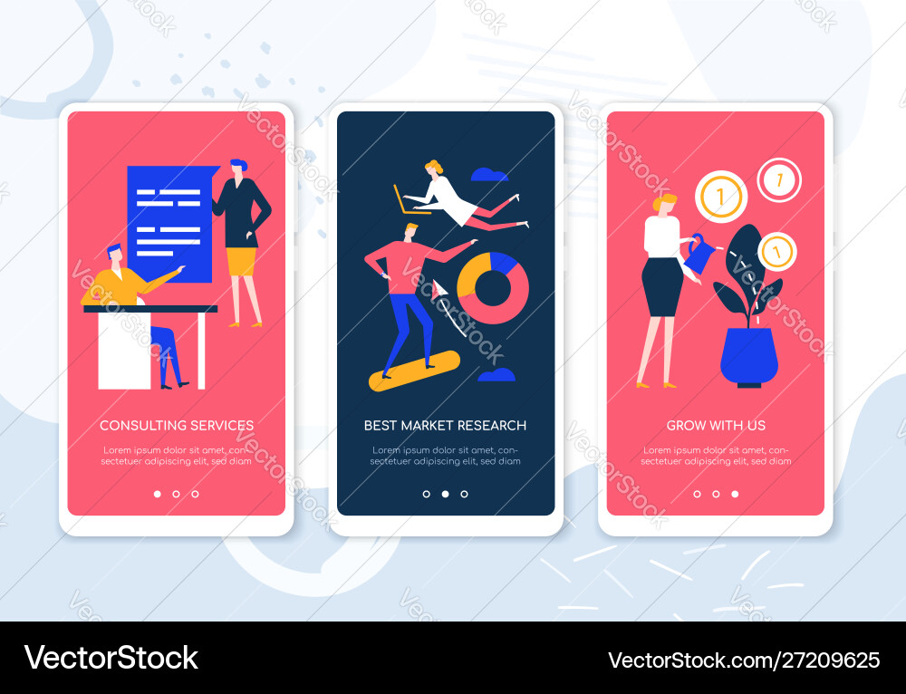 Personal growth course - set web pages Vector Image