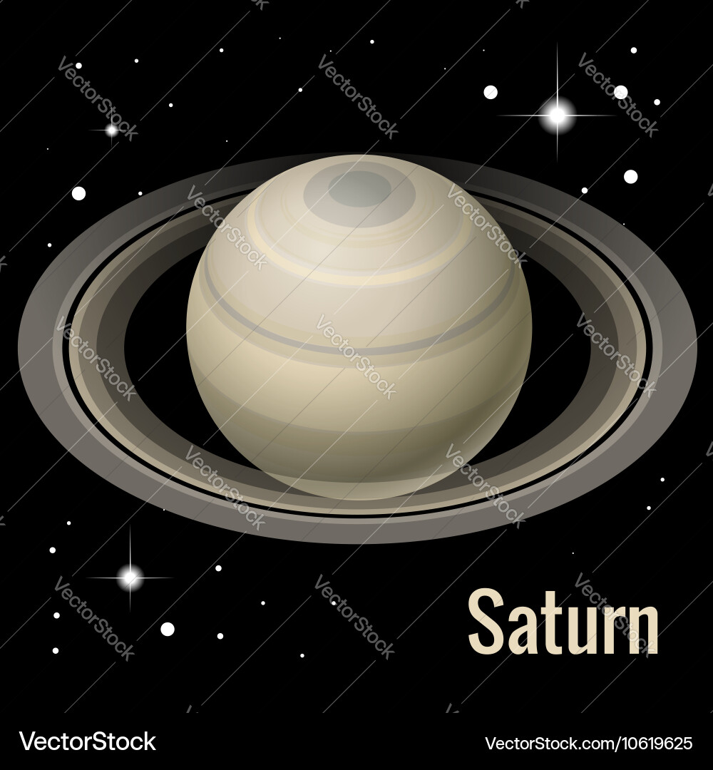 Saturn Planet - Realistic Rendering vector image